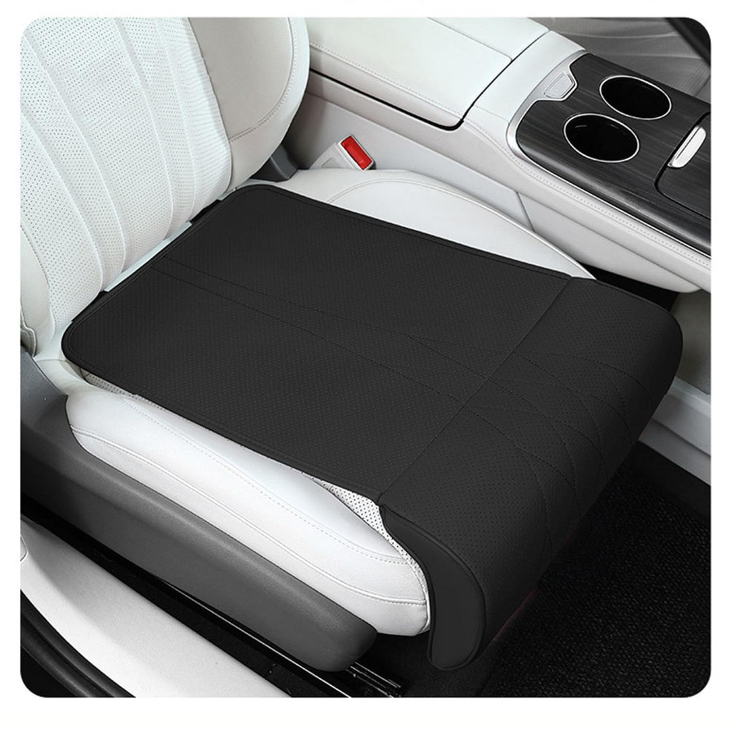 WFLCFR Car Seat Extender Cushion for Audi e tron 55 Quattro GEN 2019, Car Seat Leg Support Cushion Breathable Protector Mat Non-slip Support Pad,Black