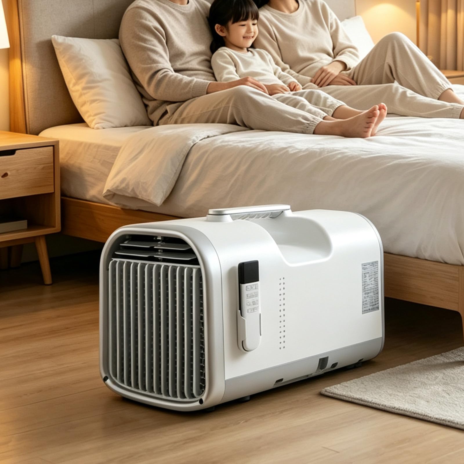 LURECAQING Portable Air Conditioner with Compressor Cooling, Mini AC Unit, No Installation No Drainage,Remote Control,Dehumidifier & 42db Sleep Mode for Camping,Caravan,Bedroom,Office 4400BTU
