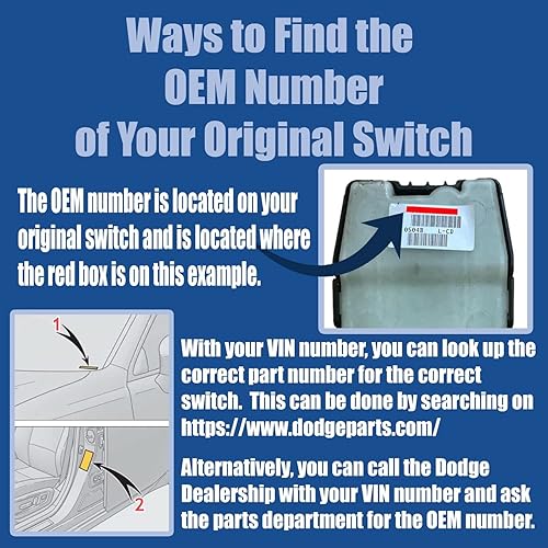 Miniatura 7 de SWITCHDOCTOR Interruptor maestro de ventana para Dodge Charger 2011-2019