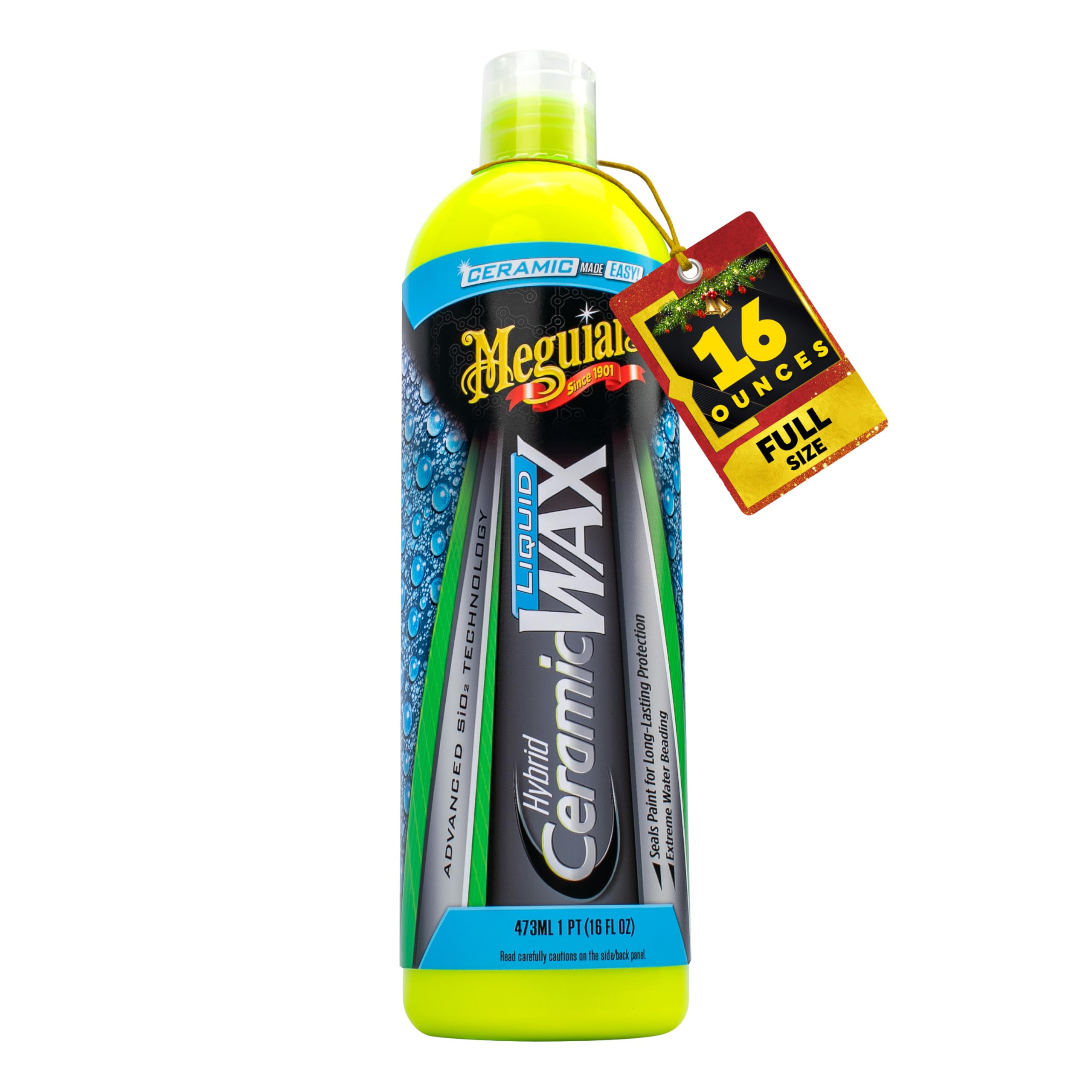 Meguiar's Hybrid Ceramic Liquid Wax, Shield Your Paint with a Residue-Free Liquid Car Wax with Advanced SiO2 Hybrid Technology and Long-Lasting Water-Beading Protection, 16 Oz Bottle