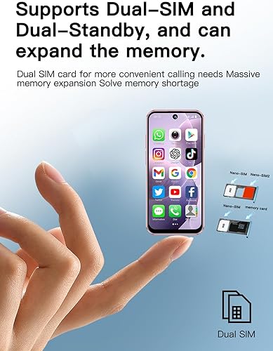 Miniatura 2 de Mini teléfono 3G desbloqueado, dual - SIM, desbloqueo facial, pantalla HD de 3.88 pulgadas, teléfono de respaldo lindo y portátil, teléfono