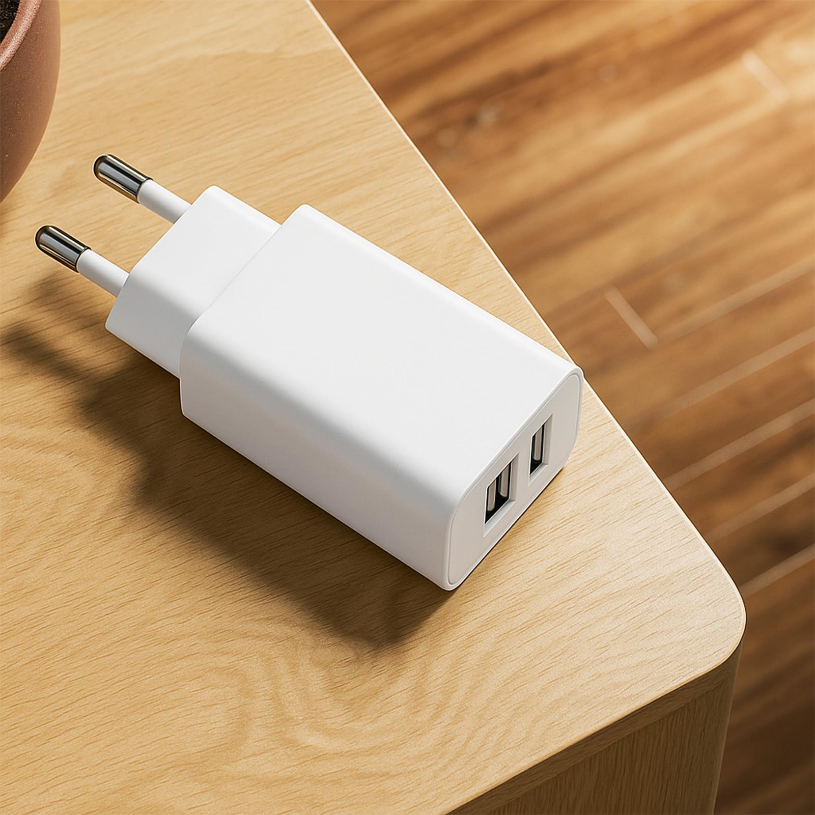 Dual USB C Charger Block, EU USB C Wall Charger Fast Charging 5V 2A Power Adapter Cube Compatible with iPhone, More, White