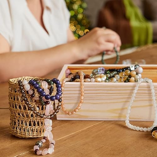 Miniatura 7 de Aodaer Paquete de 3 cajas de madera sin terminar con tapa deslizante, caja de madera de pino en blanco, caja de joyería de madera para