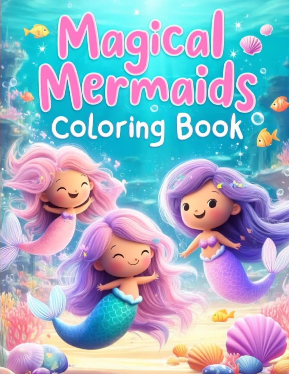 MERMAID'S COLORING BOOK: WITH 50+ High-Quality Coloring Pages for Kids ages 4-12, Boys, Fans and Adults: 50+ Beautiful Mermaid Designs for Relaxation, Fun, and Creativity