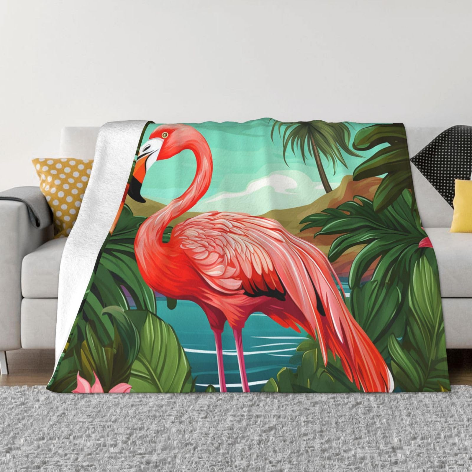 Couverture micro-polaire douce 152x203 cm en flanelle légère toutes saisons pour canapé