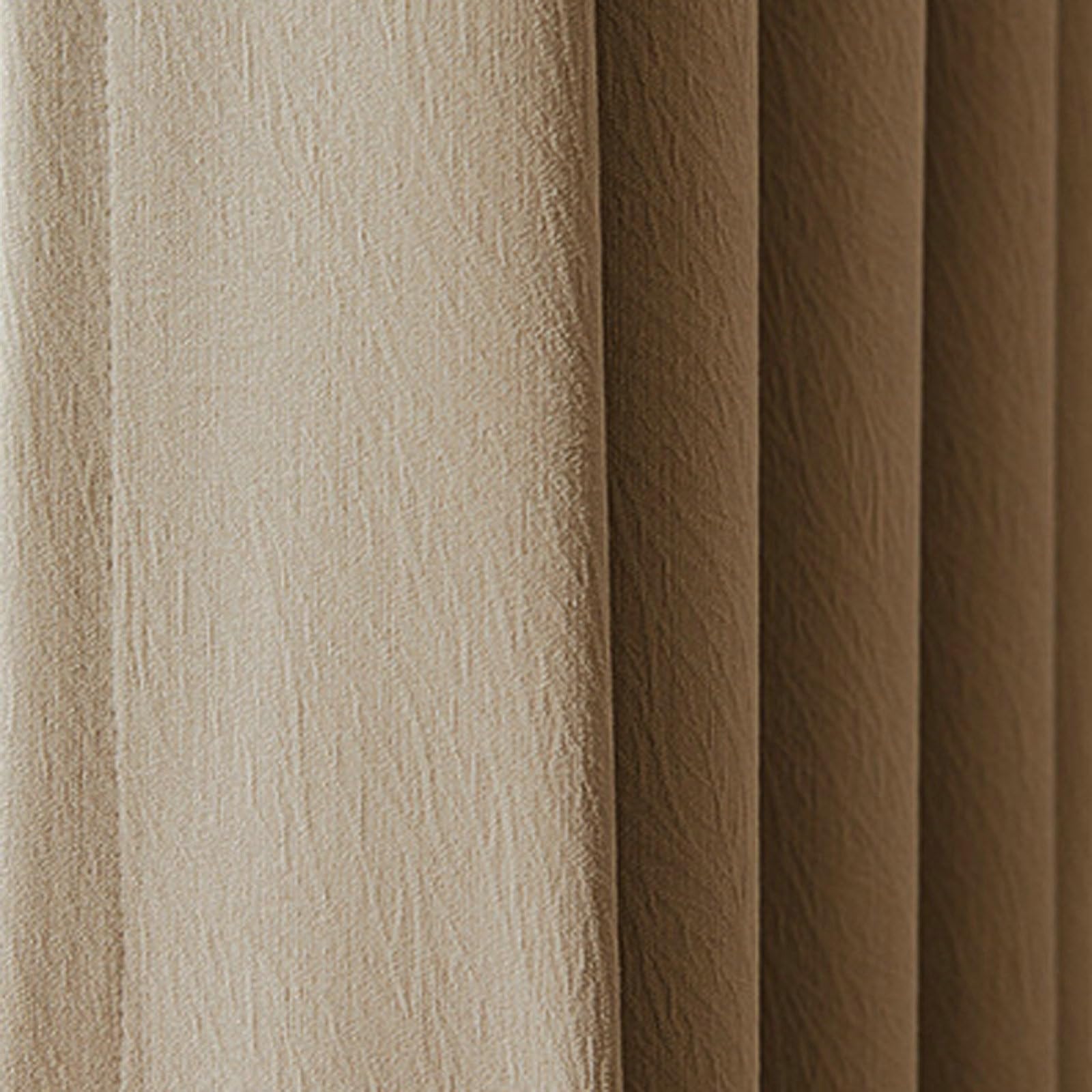 Rideaux salon lot de 2 polyester gris brun rideau moderne oeillets 86x214 cm