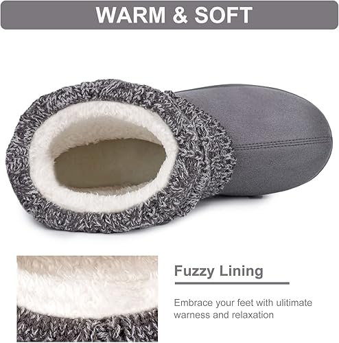 Miniatura 4 de FamilyFairy Pantuflas de lana para mujer, cómodas, cálidas, de forro polar, espuma viscoelástica, para interiores y exteriores