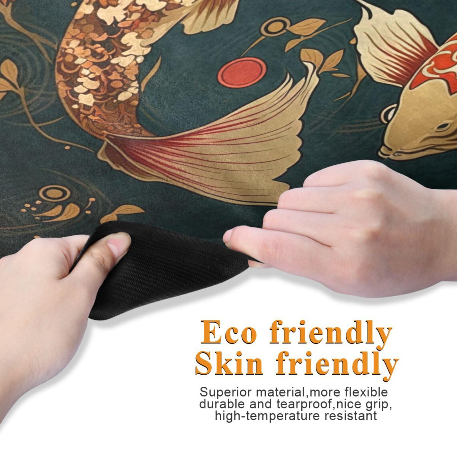 Koi-fish-texture Non Slip Yoga Mat Fitness Exercise Mat with Carrying Bag,Workout Mat for Yoga Pilates Fitness Floor Exercises 71