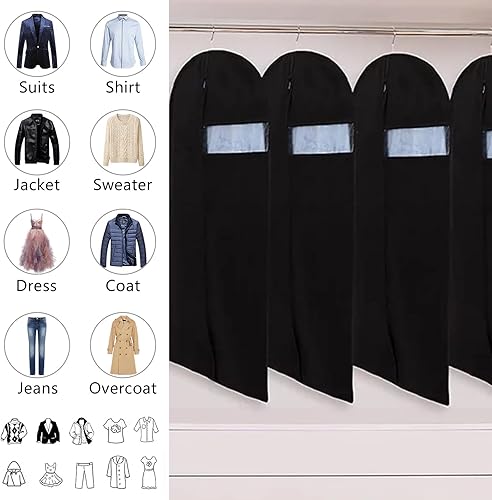 Miniatura 2 de GoodtoU Fundas de traje, bolsas de ropa negras para viajes, 12 paquetes de bolsas de vestir para almacenamiento en el armario, bolsas de ropa de