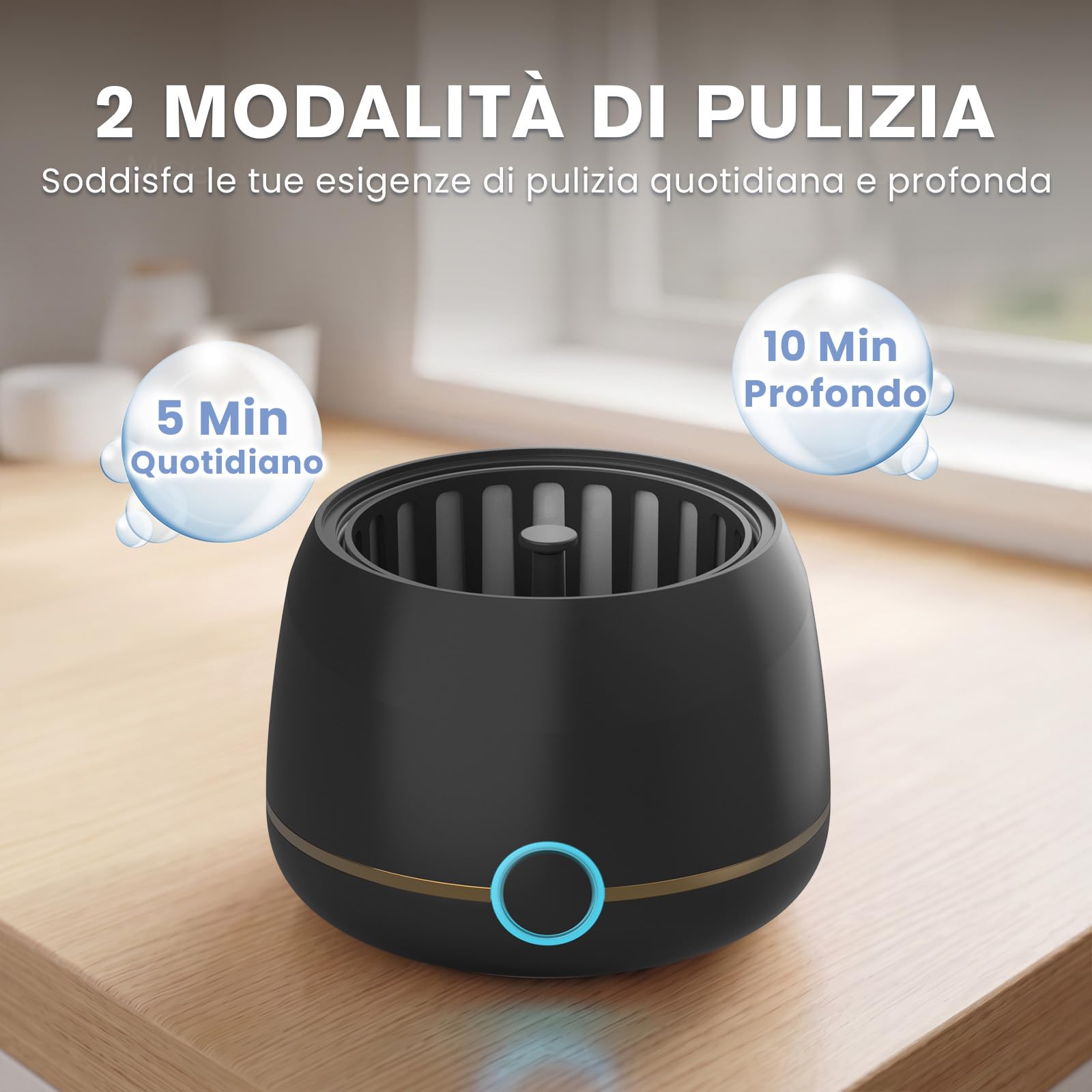 WRIYES 45kHz Pulitore Ultrasuoni, per la pulizia di allineatori dentali e apparecchi di contenzione, Pulitore Ultrasuoni Apparecchio Denti adatto anche per bite dentale,dentiere,ecc (nero)