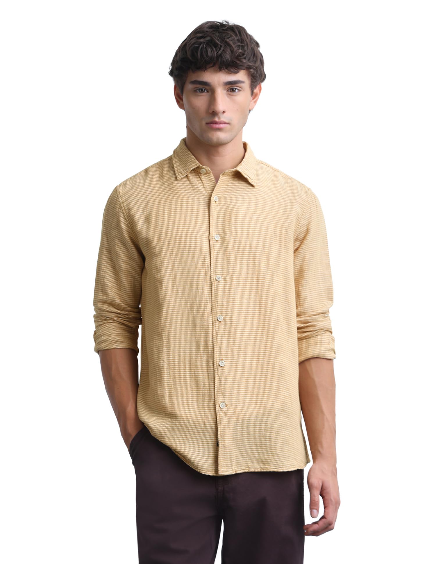 flying machine Men's Slim Fit Shirt | Self-Design | Long Sleeves | Shirt for Man-picture-38