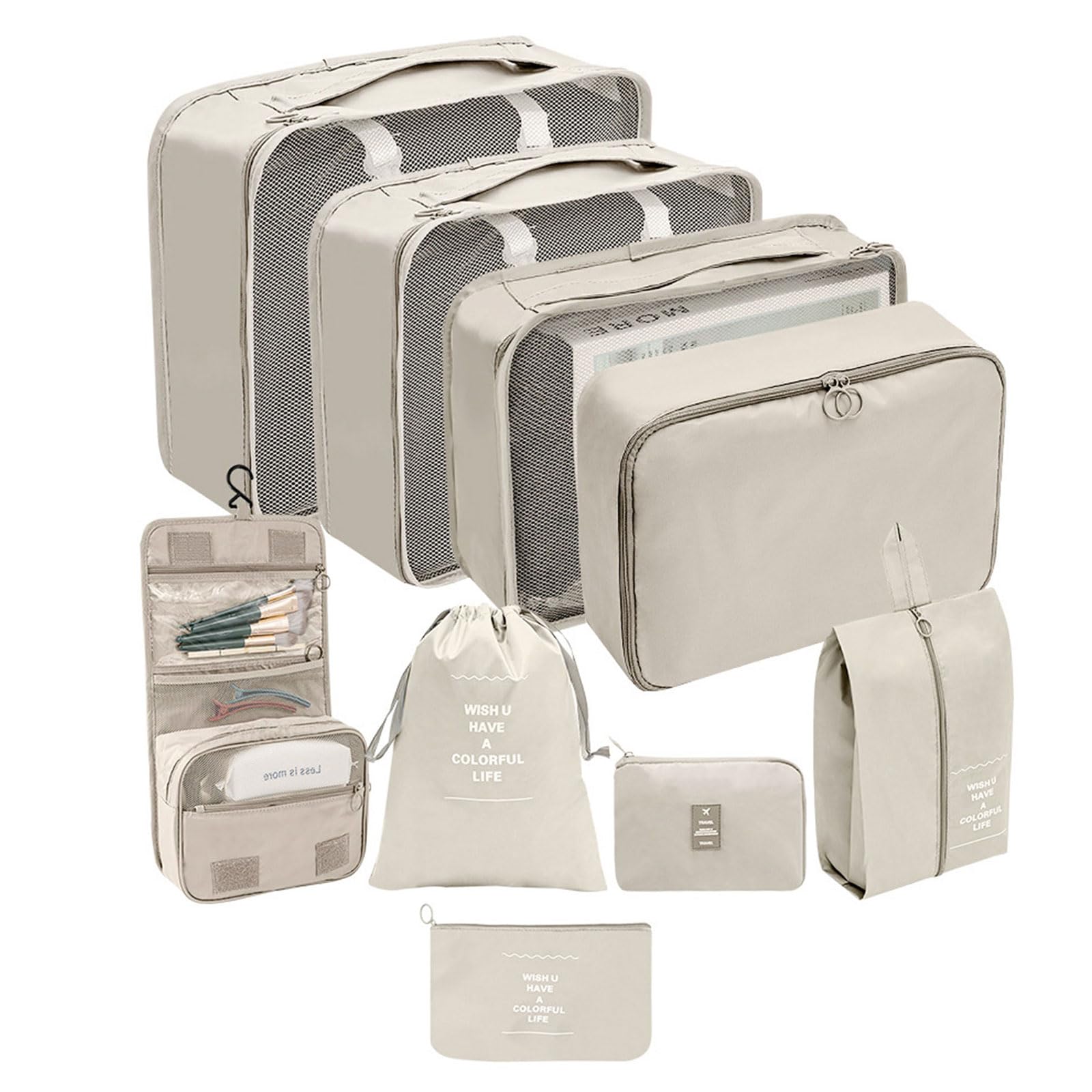OVERTOYOU 9 pz/set Viaggio Organizzatore Borse di Immagazzinaggio di Grande Capacità Bagagli Imballaggio Cubi Vestiti Biancheria Intima Cosmetici