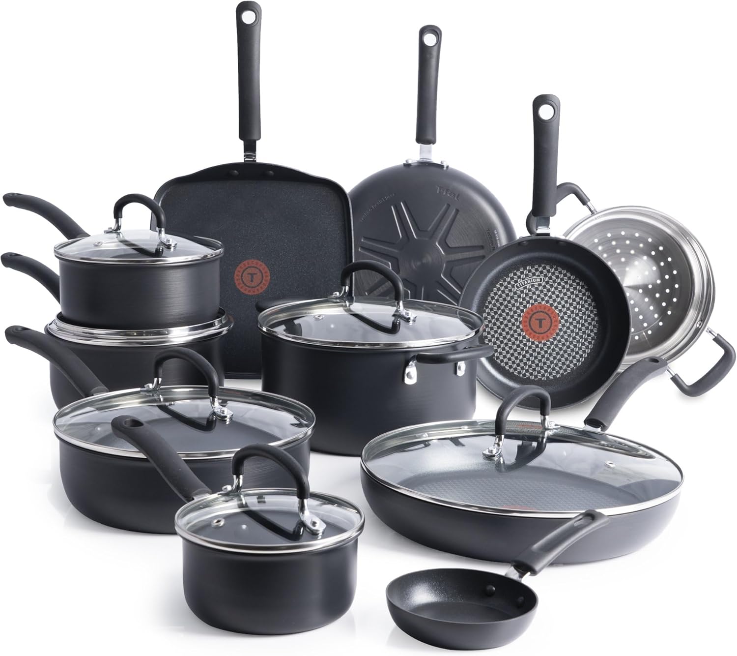 T-fal Ultimate Hard Anodized Nonstick Cookware Set 17 Piece
