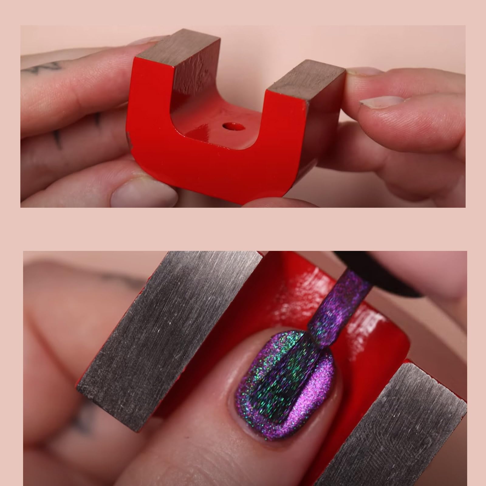 1.77" Strong Horseshoe Alnico Magnets, Red Cast Horseshoe Magnet with Keeper,U Shaped Magnet for Education,30 lbs Heavy-Duty Alnico Powerful Nail Polish Magnets — Amazon image 5