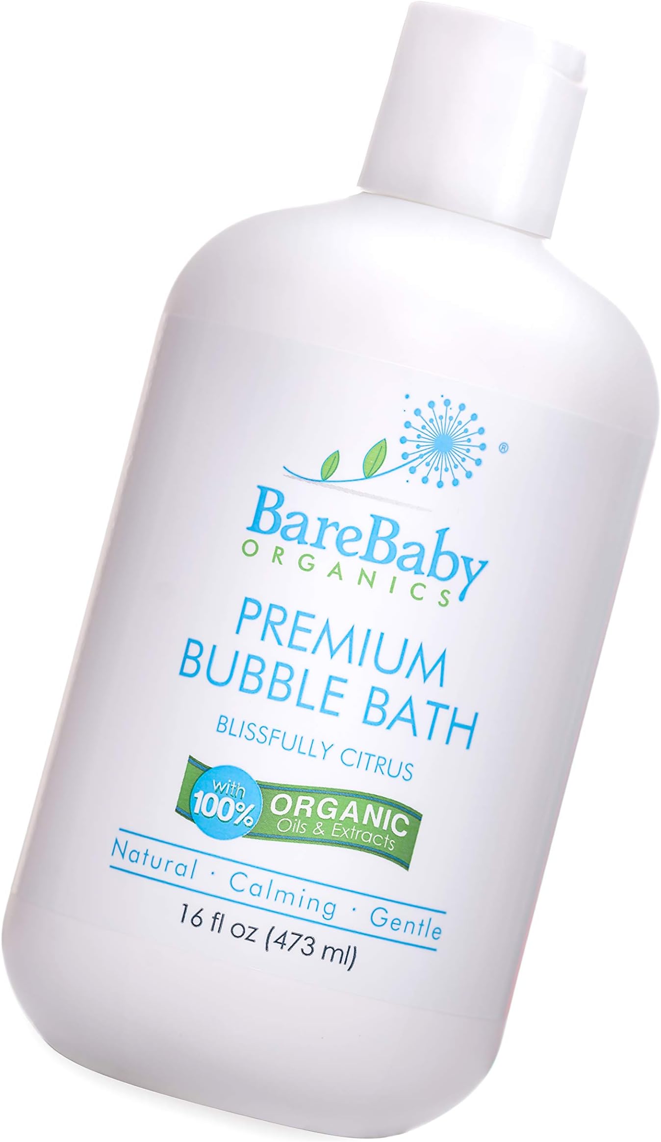 Organic Baby Bubble Bath with Aloe, Cucumber, Citrus Essential Oils – Safe, Gentle, Calming – Eczema Friendly – Paraben, Dye, Gluten, and Sulfate Free – 16 oz