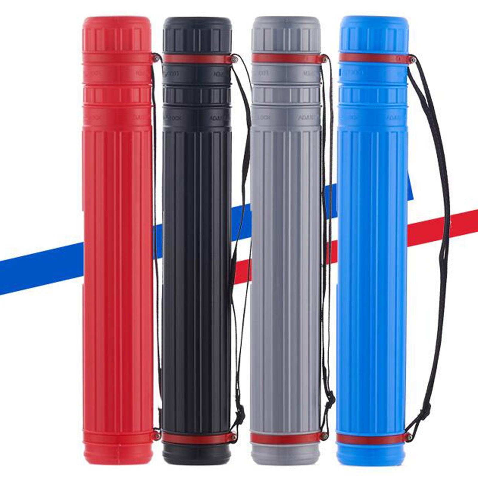 Tube de stockage d'affiche en plastique expansible avec bandoulière pour tableaux à feuilles mobiles