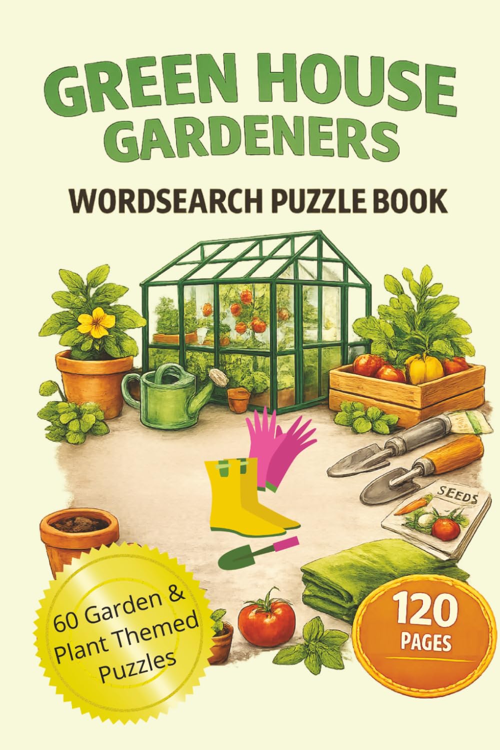 Greenhouse Gardeners Wordsearch Puzzle Book: Beautifully themed Gardeners Wordsearch Puzzle Book