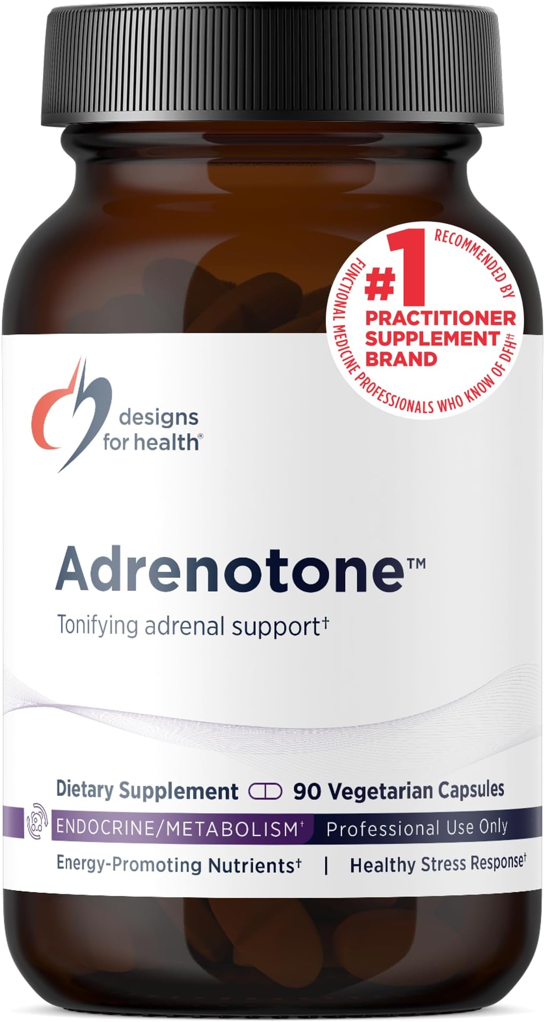 Designs for Health Adrenotone - Adrenal Support Supplement with Rhodiola Rosea, Ashwagandha, Vitamins B6, B2 + B5 - Designed to Support Adrenals + Healthy Cortisol Levels (90 Capsules)