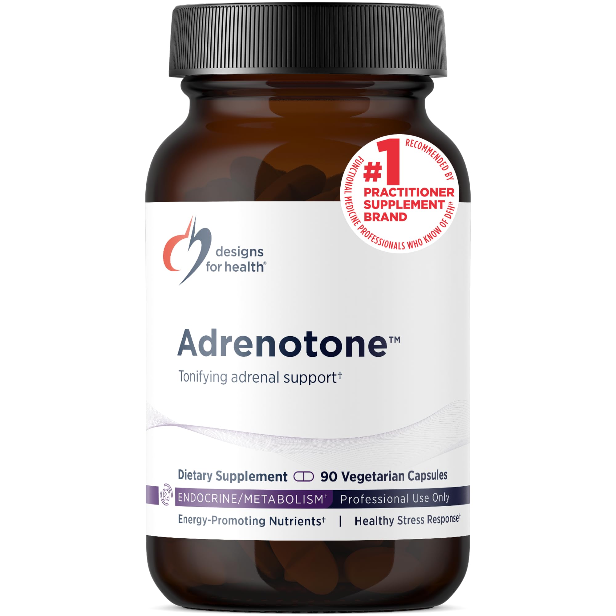 Designs for Health Adrenotone - Adrenal Support Supplement with Rhodiola Rosea, Ashwagandha, Vitamins B6, B2 + B5 - Designed to Support Adrenals + Healthy Cortisol Levels (90 Capsules)