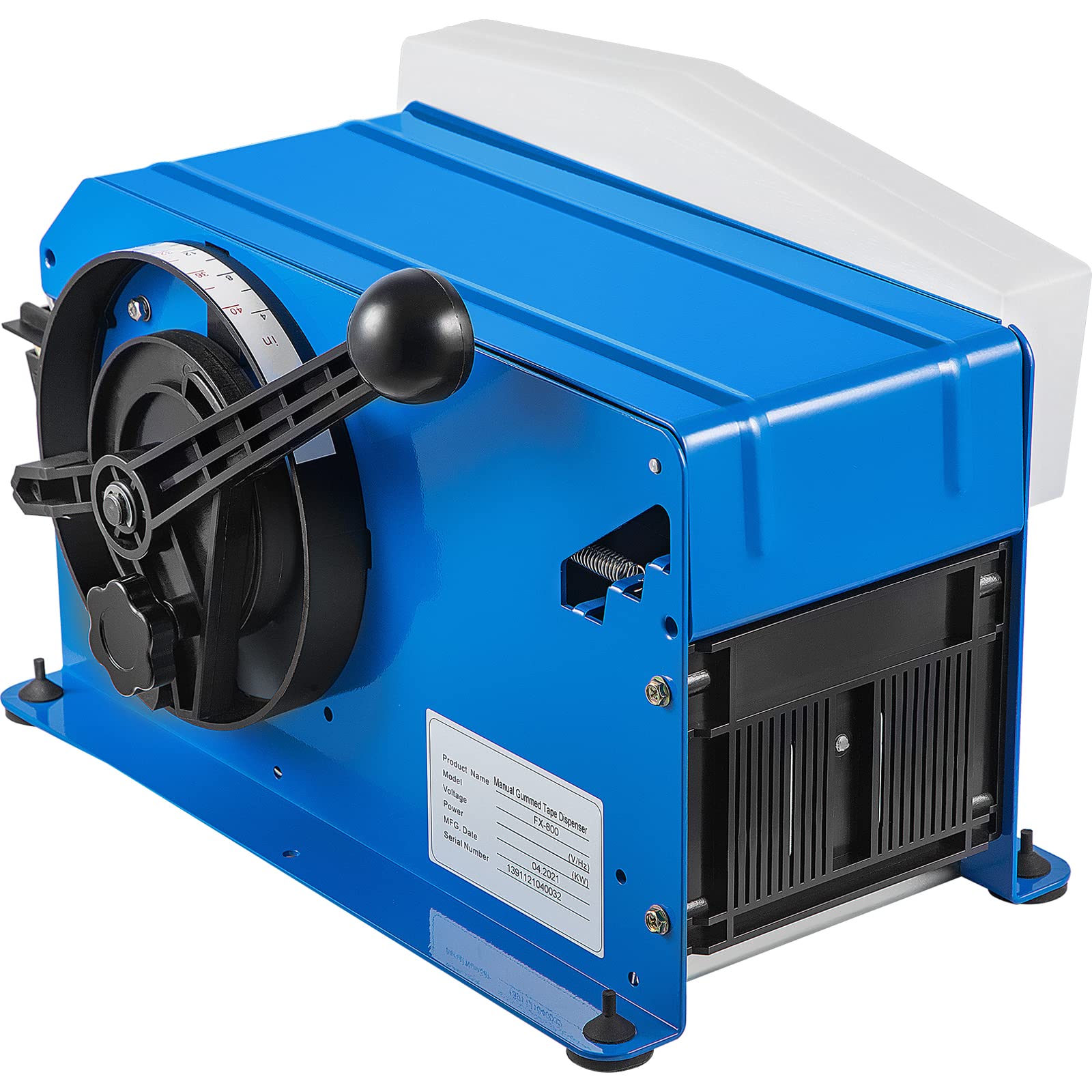 VEVOR Dévidoir de Ruban Adhésif Gommé Réglable Max. 100x10 cm Distributeur Manuel Bande Gommée en Acier au Carbone Humecteur pour Bande Gommée Ajout Automatique d'Eau Emballage Carton Bureau Atelier