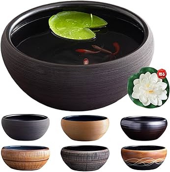 Amazon | 金魚鉢 陶器 睡蓮鉢 大型 メダカ 鉢 屋外飼育 金魚水槽