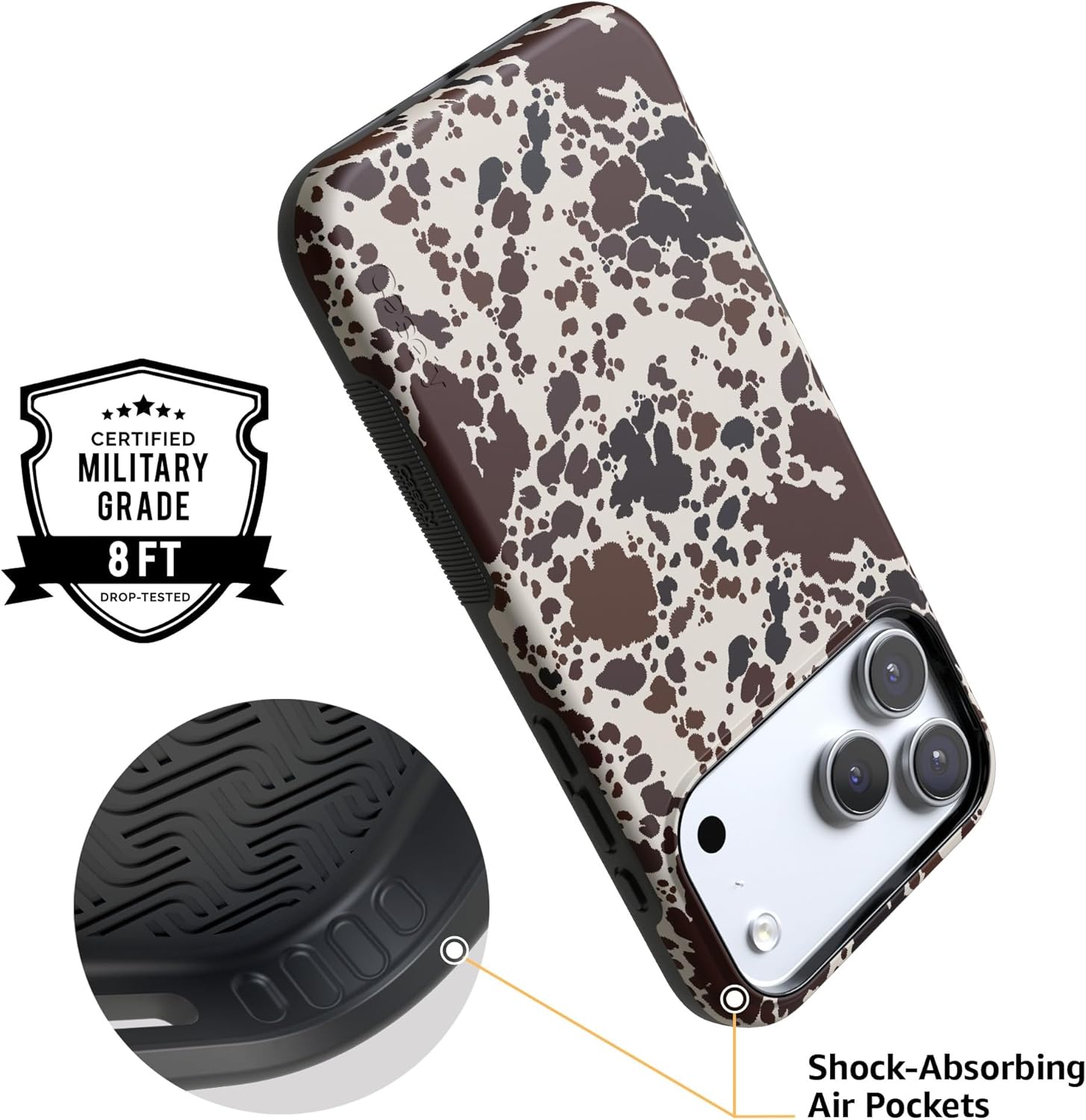 Casely iPhone 17 Pro Max Case | Cowgirl Envy | Cow Print | Bold Protective Design | Compatible with MagSafe