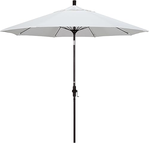 Miniatura 13 de California Umbrella GSCUF908117-5461 - Sombrilla redonda de 9 pies con poste de aluminio y varillas de fibra de vidrio para patio, 9 pies, color