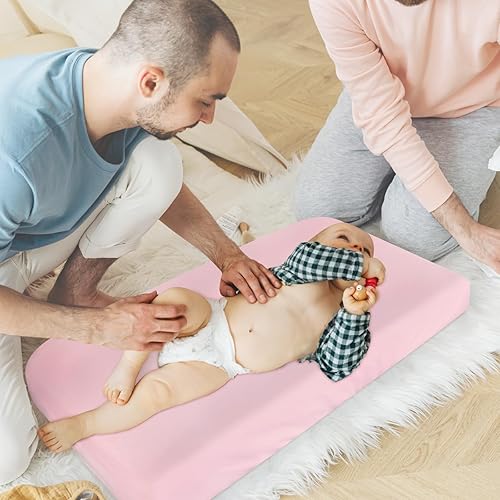 Miniatura 7 de Funda para cambiador para niñas, paquete de 4, sábanas ajustadas para cambiador de bebé, suave y transpirable para cambiador de pañales de 32 x 16