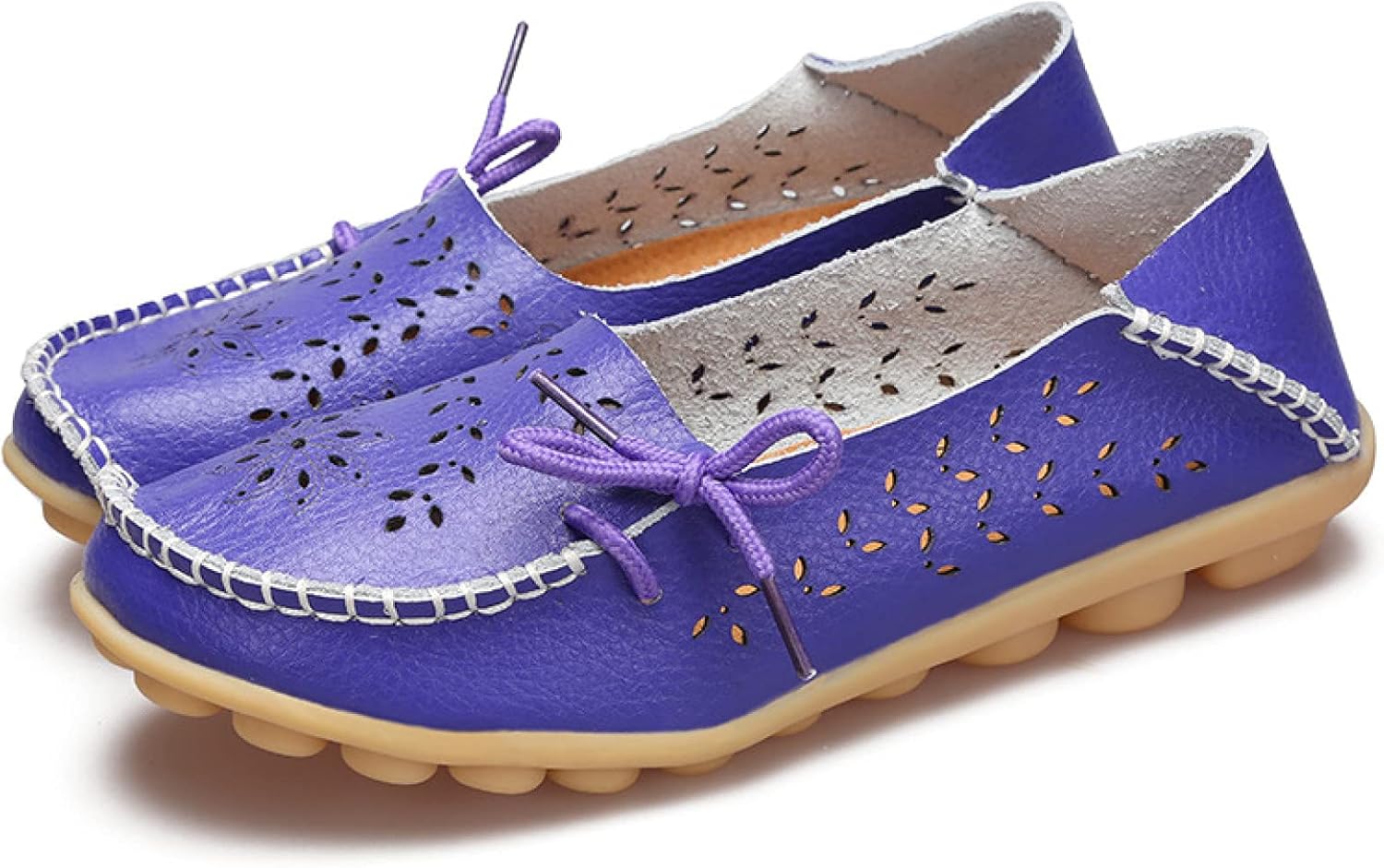 [PANLON] モカシン レディース スリッポン 厚底 ローファー フラットシューズ ママシューズ コンフォート 通気 カジュアル