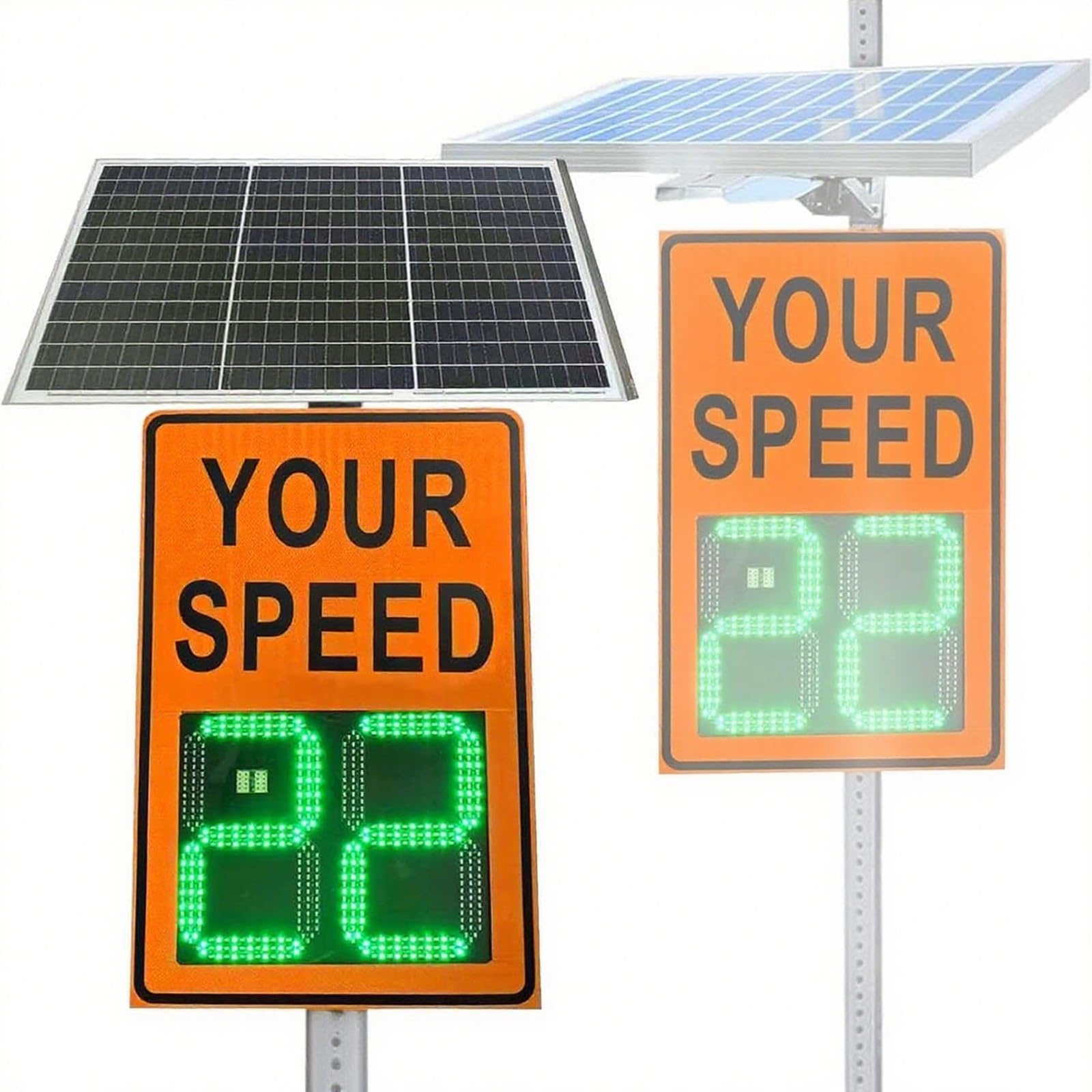 Señal de retroalimentación de velocidad de radar alimentada por energía solar, 50,8 x 71,1 cm, advertencia de carretera a tu tabla de tráfico de velocidad para mayor seguridad