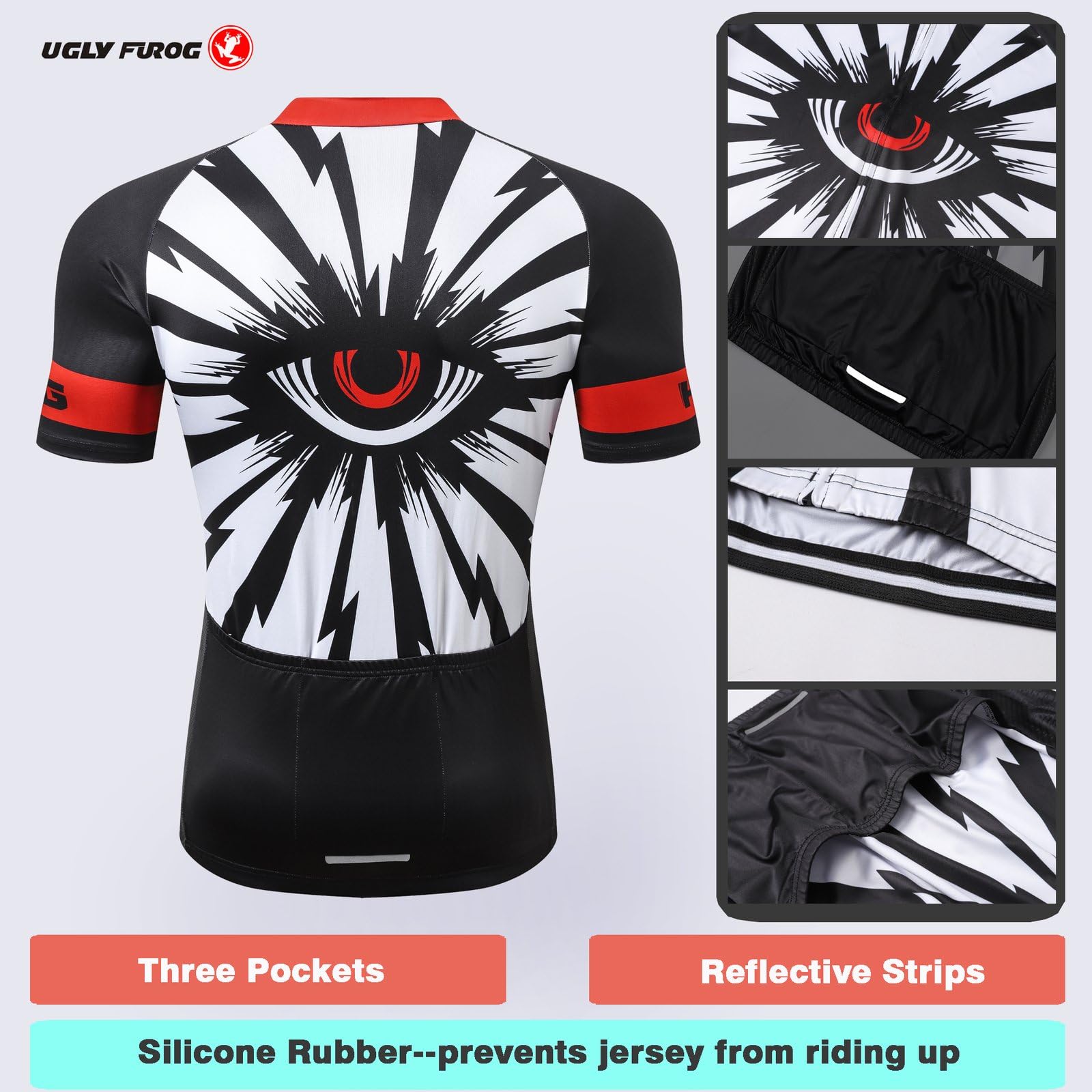 UGLY FROG Vêtements de vélo Cyclisme Mens Maillots à Manches Courtes MTB T-Shirt Respirant séchage Rapide
