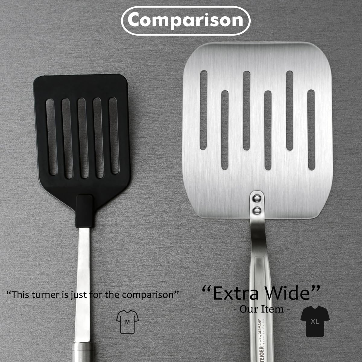 WAGENSTEIGER Extra Wide Stainless Steel Turner Spatula - Commercial Grade Non-Stick Easy Flipping Design Thin Blade & Heat Resistant Handles For Omelette, Fish, Burgers, Pancake, Korean Jeon, Flipper - Image 8