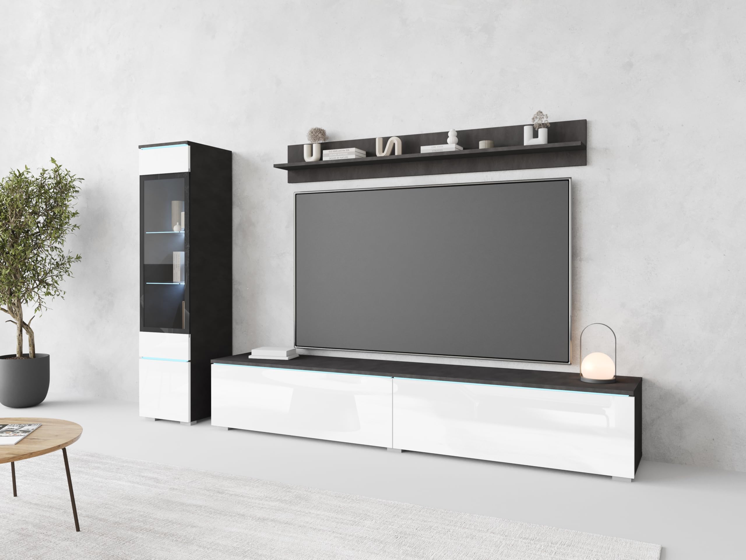 Set Mobili Soggiorno PIASKI Vera II - Moderno Con Illuminazione LED Opzionale, Colori Assortiti - Foto 5