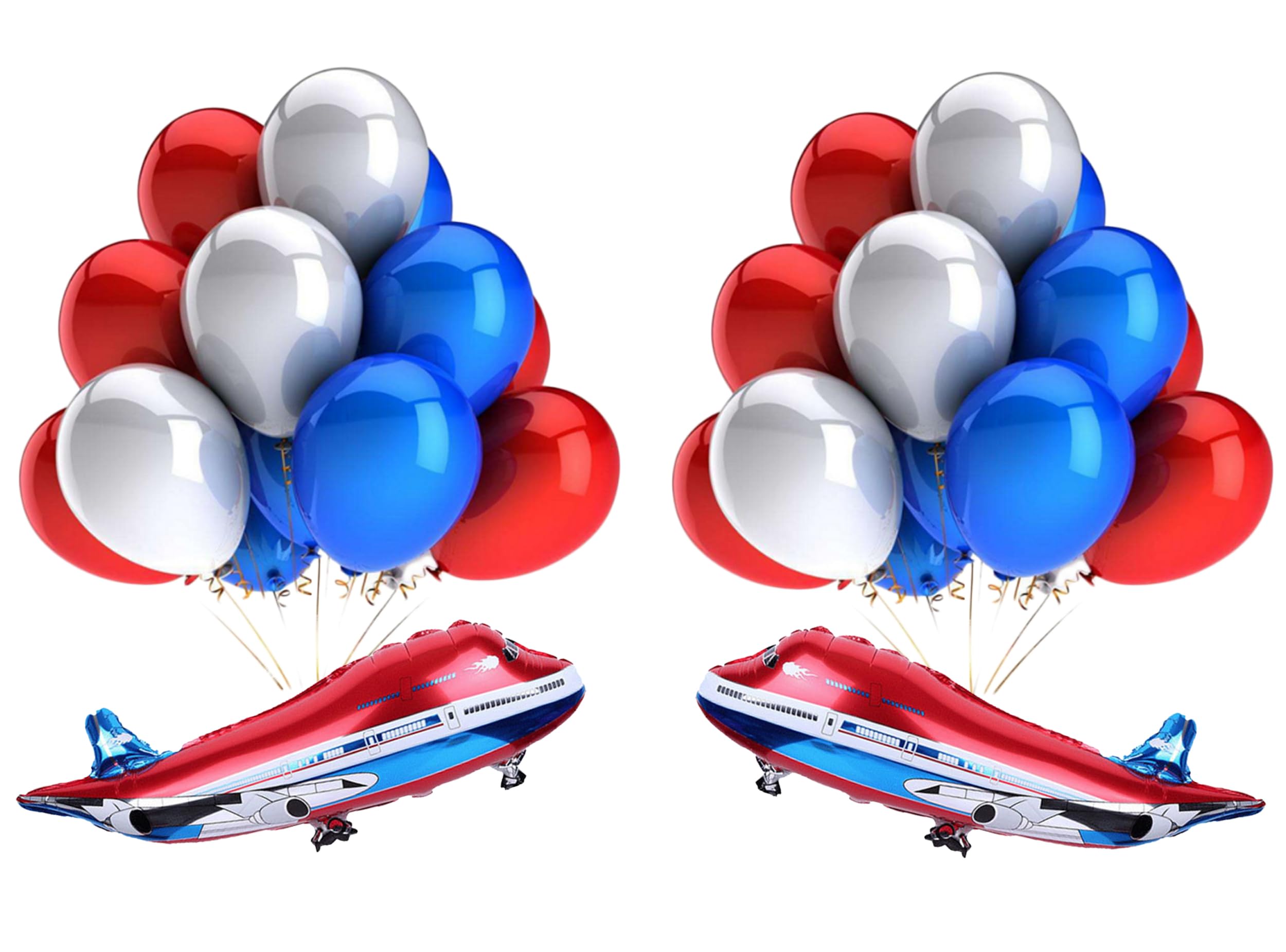 31inch Large Airplane Blue Party Decoration Airplane Balloon Birthday Party Supplies (Red Airplane set)