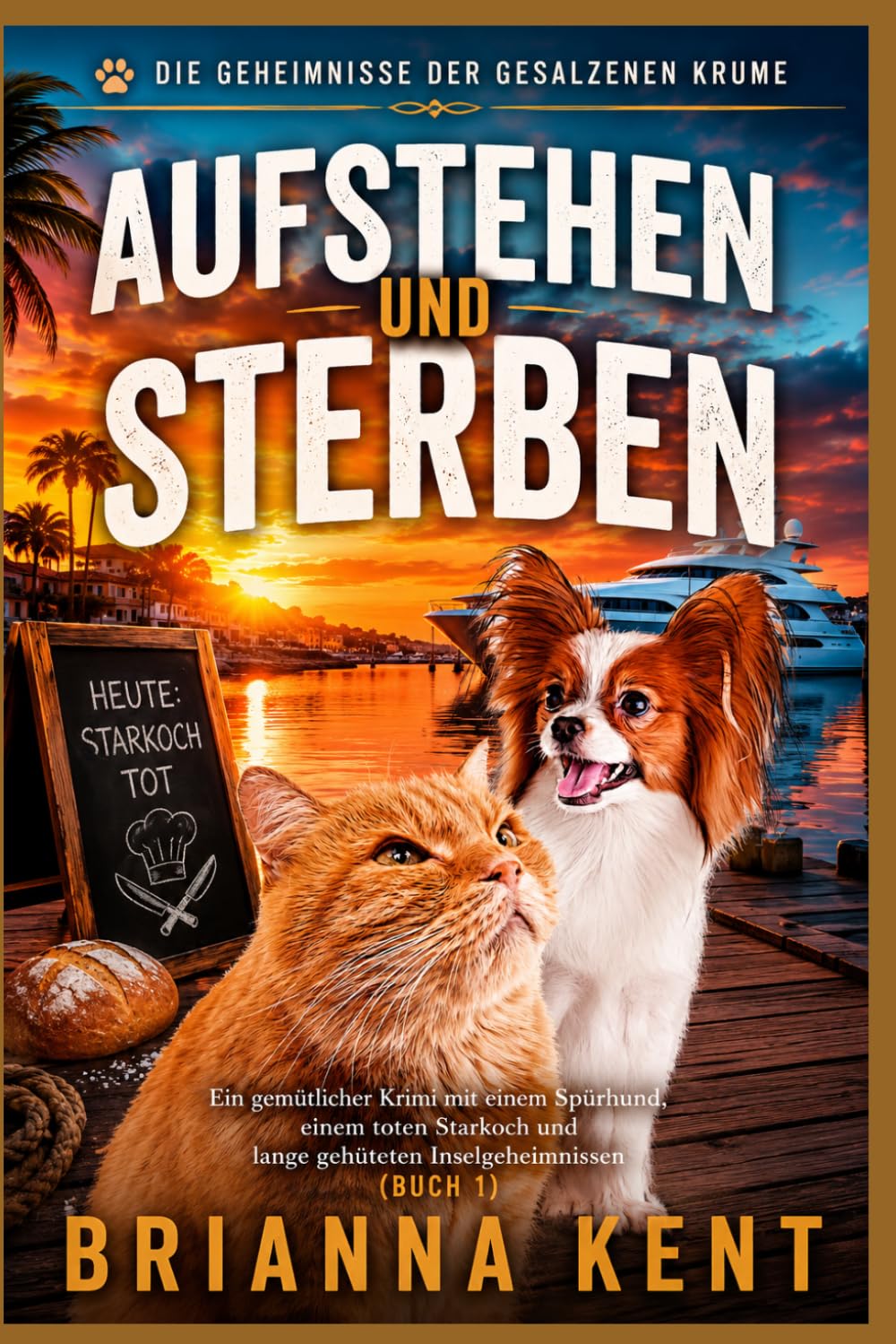 Aufstehen und Sterben: Ein gemütlicher Krimi mit einem Spürhund, einem toten Starkoch und lange gehüteten Inselgeheimnissen (Buch 1) (Die Geheimnisse der gesalzenen Krume)