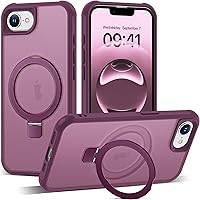 Vista 178 de Funda de grado militar compatible con iPhone 14 Plus de 6.7 pulgadas, con soporte magnético invisible tipo anillo, compatible con MagSafe y gran