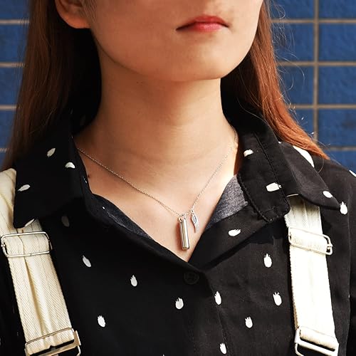 Miniatura 6 de Collar minimalista de plata de ley 925 con colgante de urna de ceniza, recuerdo de cenizas conmemorativas, exquisita joyería de cremación