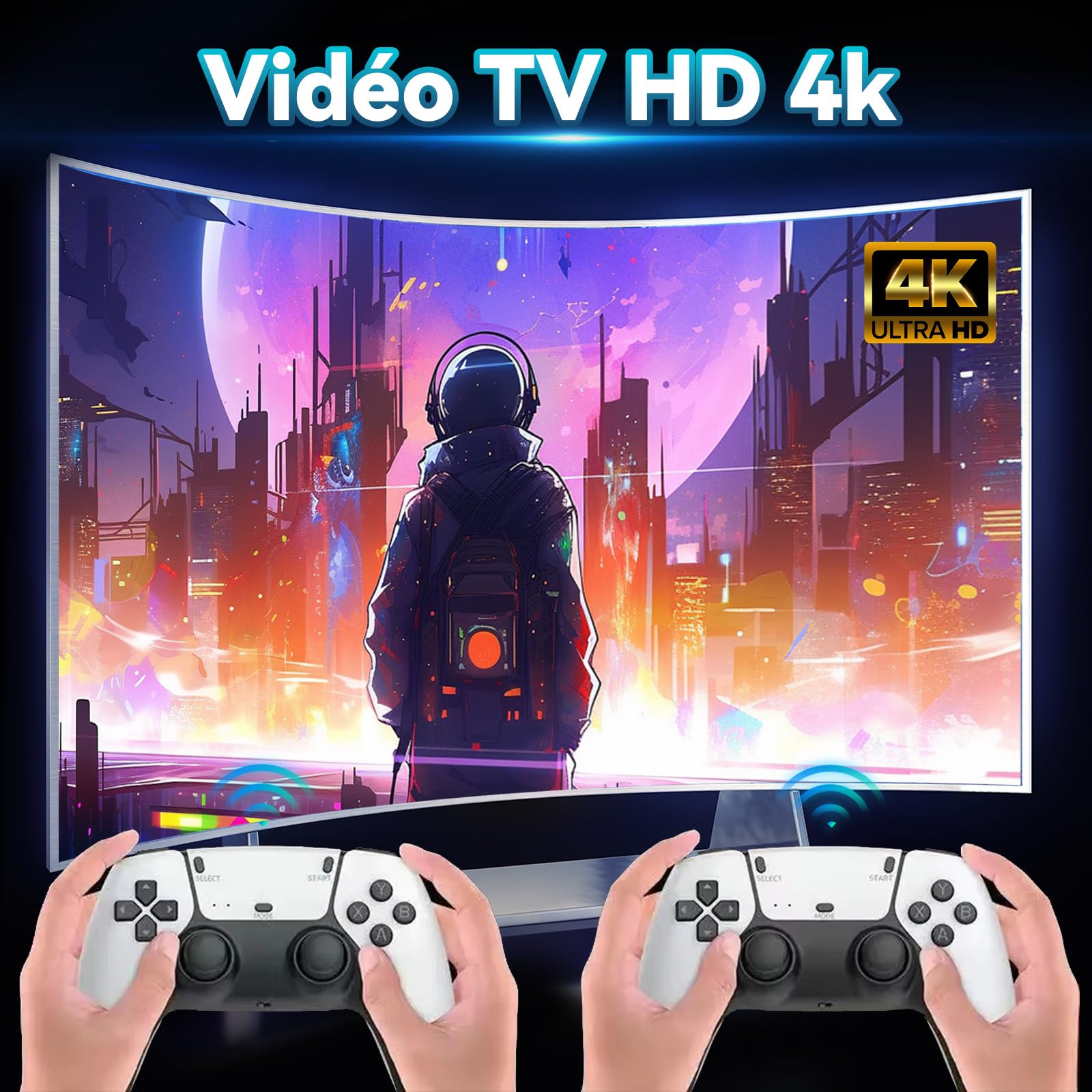 M15 Console de Jeu rétro Retro Game Stick 4K,50000+ Jeux,28 Émulateur,Console de Jeux Portable HDMI avec Deux Manettes sans Fil 2.4Ghz,Console de Jeux vidéo rétro Plug and Play pour TV (128G)