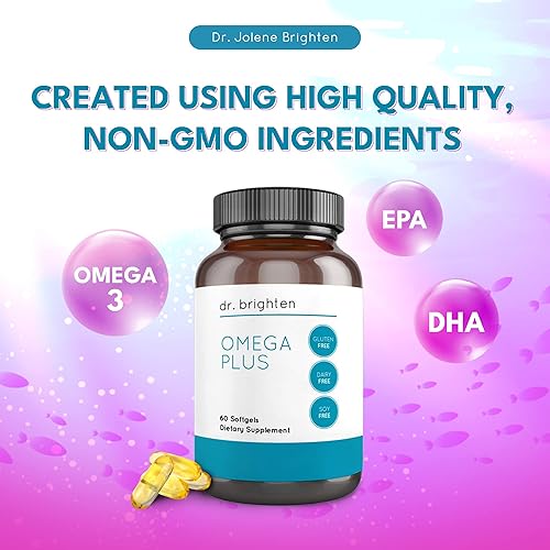 Miniatura 4 de Dr. Brighten Omega Plus  1500 mg de suplemento de aceite de pescado EPADHA sin OMG para corazón, cerebro e sistema inmunológico  60 cápsulas blandas
