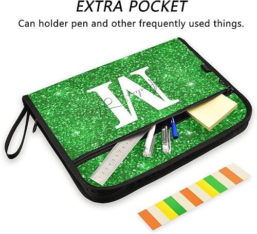 Vista 14 de Kcldeci Carpetas de archivos A4 personalizadas con purpurina rosa coral, carpetas organizadoras de archivos de acordeón personalizadas