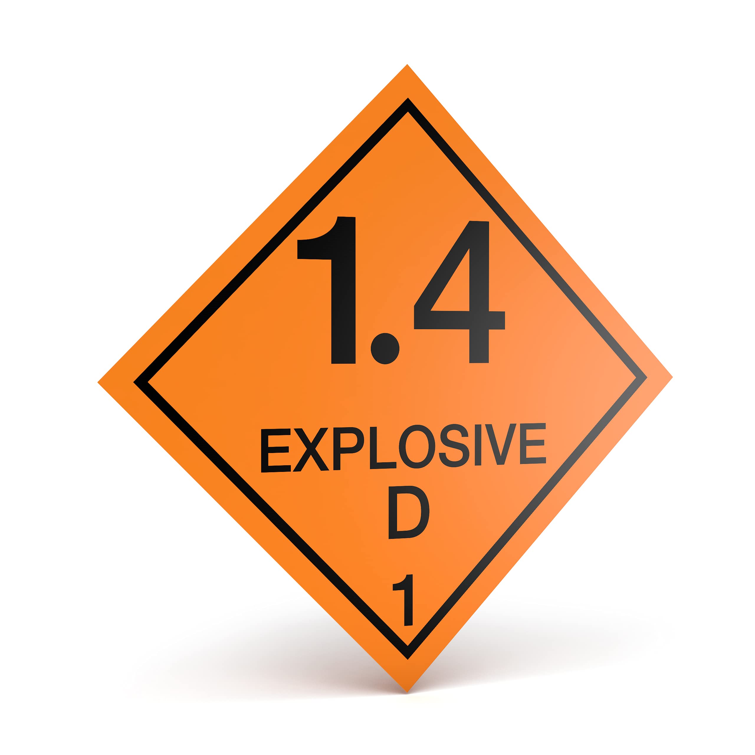 KENCOD.O.T. Labels - Hazard Class 1 DOT Explosives 1.4D Hazmat Labels 4" X 4" Square Sticklers - 500 Adhesive Labels Per Roll, Made in The USA (1)