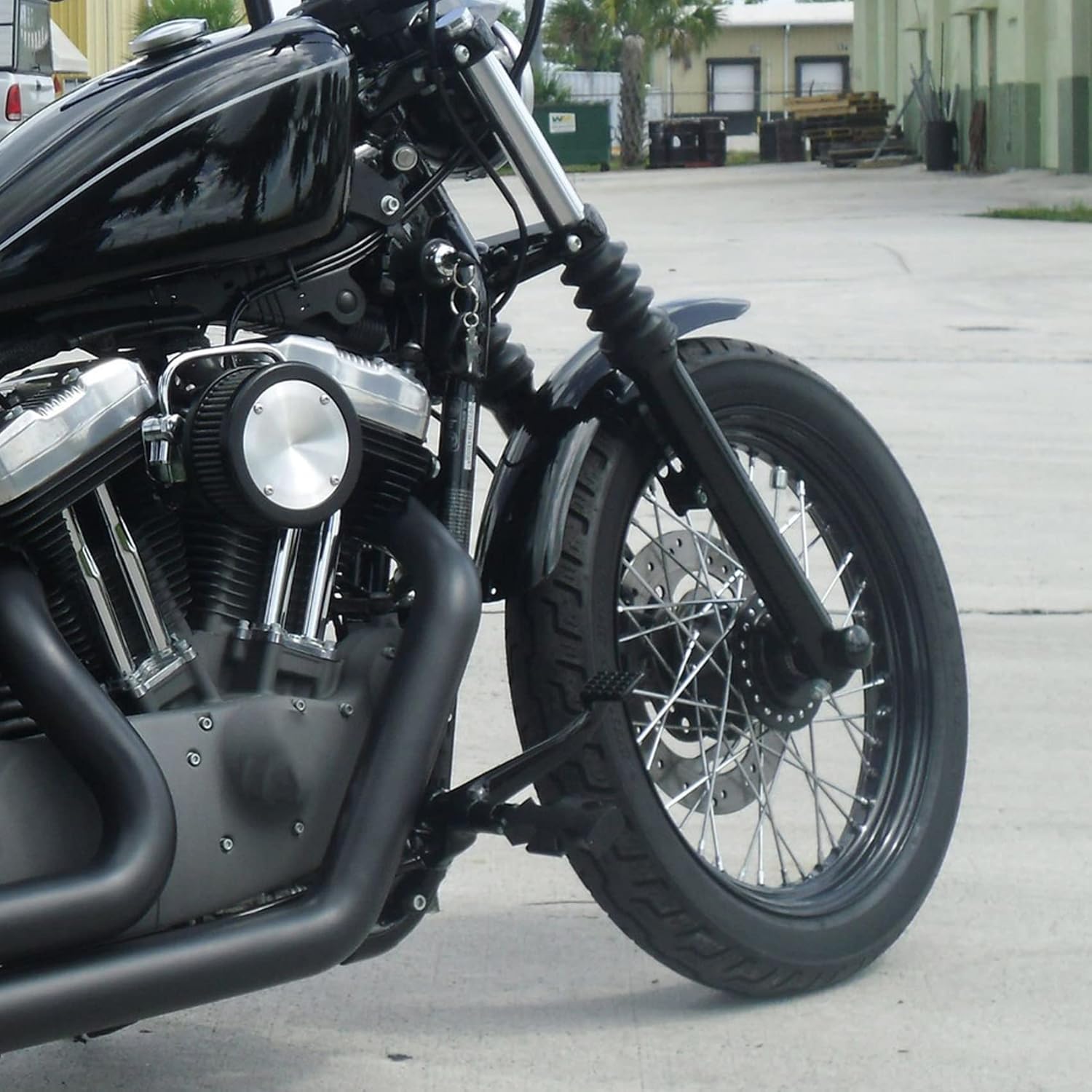 Vivid Black Front Fender Mudguard Cover Fit or Harley Sportster XL1200 883 Forty Eight Roadster Seventy Two Deluxe Hugger Super Low