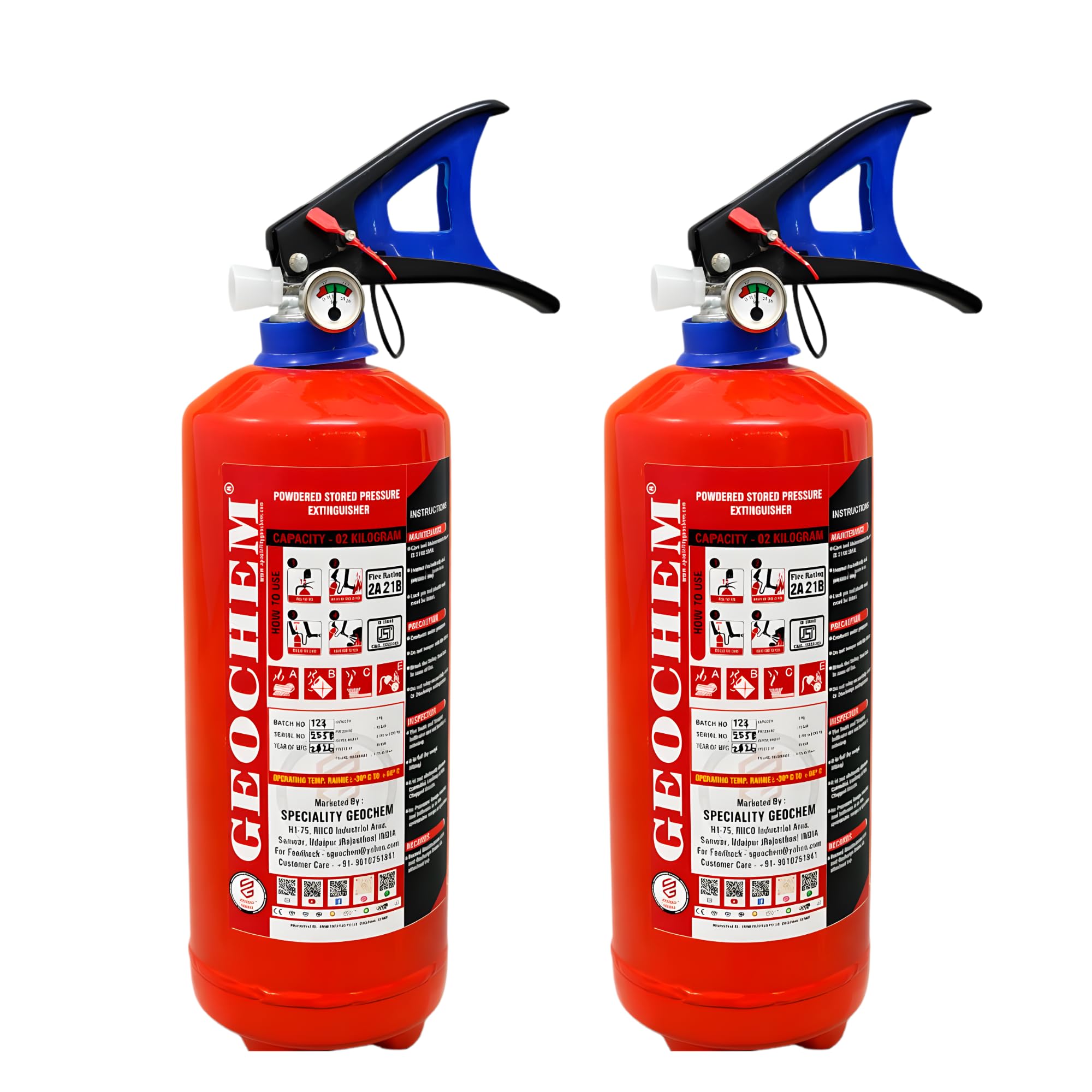 ABC Multipurpose Powder Portable Fire Extinguisher use for Office, Home, Shop, Factory, etc. (2kg) Combo-image-21