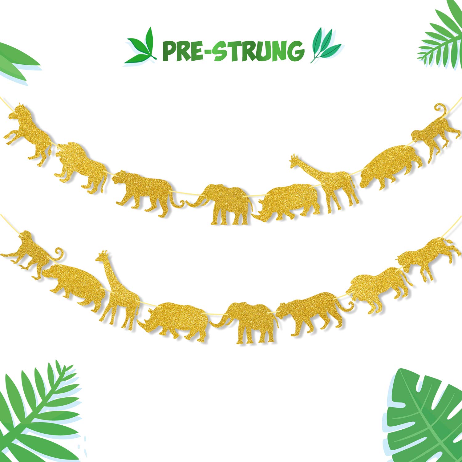 Buy Gold Jungle Safari Animal Banner Zoo Garland Baby Shower Boys Girls