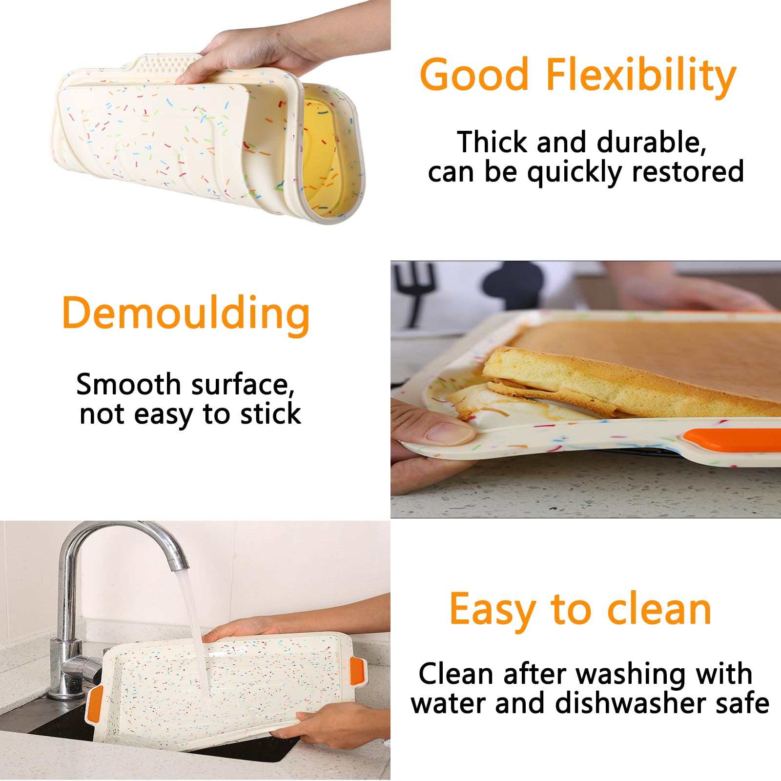 Baking Tray, Oven Tray, Baking Trays for Oven Square Baking Tray, Silicone Square Cake Pan, Silicone Baking Tray - Image 4
