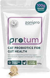 Probiotika Katze Pulver 100g – Darmgesundheit & Verdauung Katze, Probiotikum Pulver mit L-Glutamin, Verdauungsenzyme & Kräuter, Darmflora Aufbau Katze | Probiotika mit Katzenminze