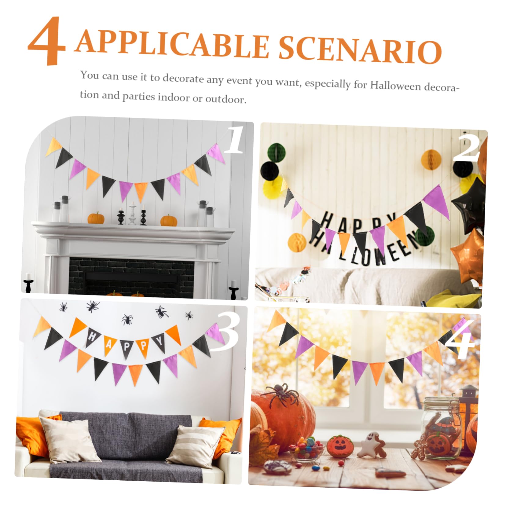 Alasum 5piezas Banderín Decorativo De Halloween Guirnalda Colgante Banderines para Decoración De