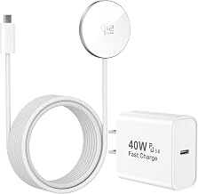Cargador Magsafe con certificación Apple MFi Cargador inalámbrico magnético Qi2.2 de 25 W | Para iPhone 17 16 15 14 13 12 Pro Max, AirPods 4/3/2/Pro, cargador USB C de 40W y cargador portátil Mag-Safe almohadilla de carga rápida