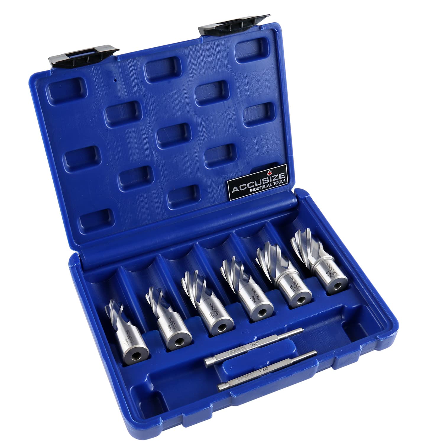 Accusize Utensili Industriali Slugger Cutter Set 14, 18, 22mm Diametro di taglio; 30mm Profondità di taglio, 0519-0030