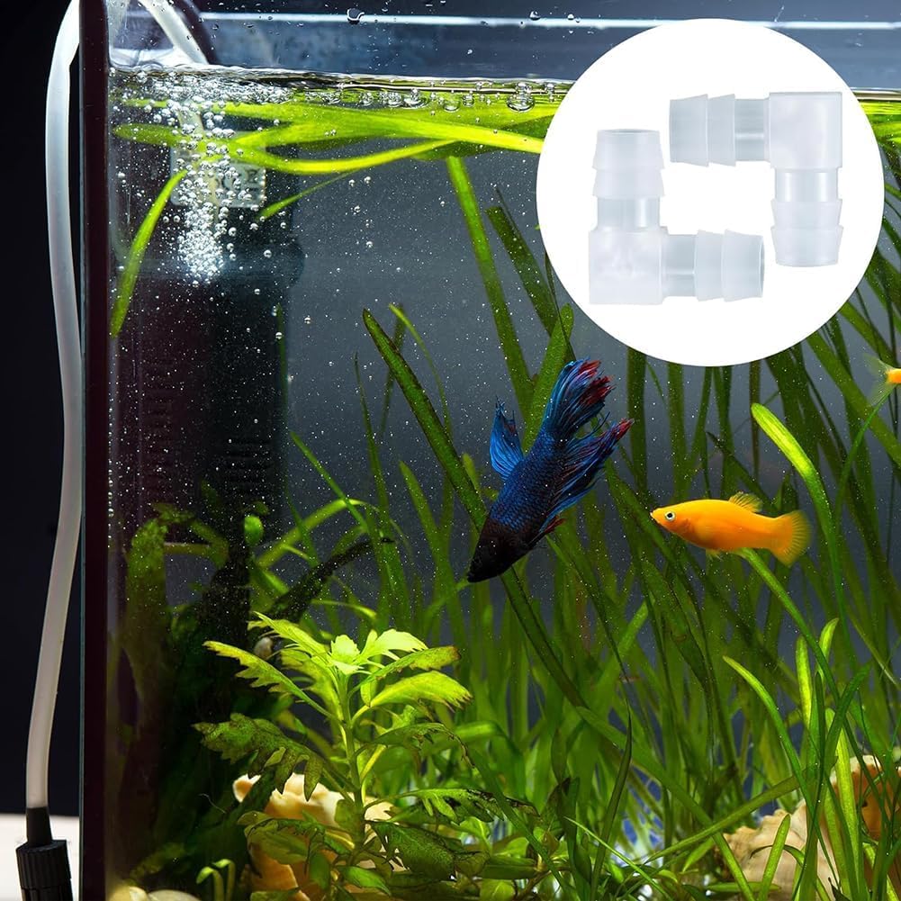 10Pcs 3/8 Inch Plastic 90 Degree Hose Barb Elbows, Transparent L Tube Connectors, 2 Way Equal Barbed Joint Adapters for Boat Aquarium Hose Fittings